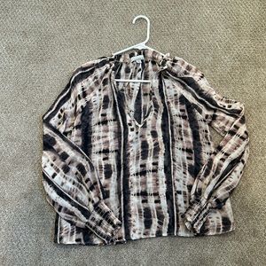 Alison Joy blouse muted grey, ivory and blush